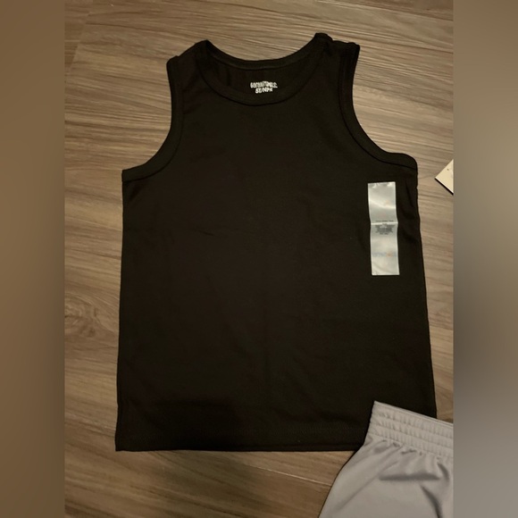 Garanimals Black and Light Blue Tanks with Gray Shorts Kids 3pc Matching Set -5T - Picture 5 of 6